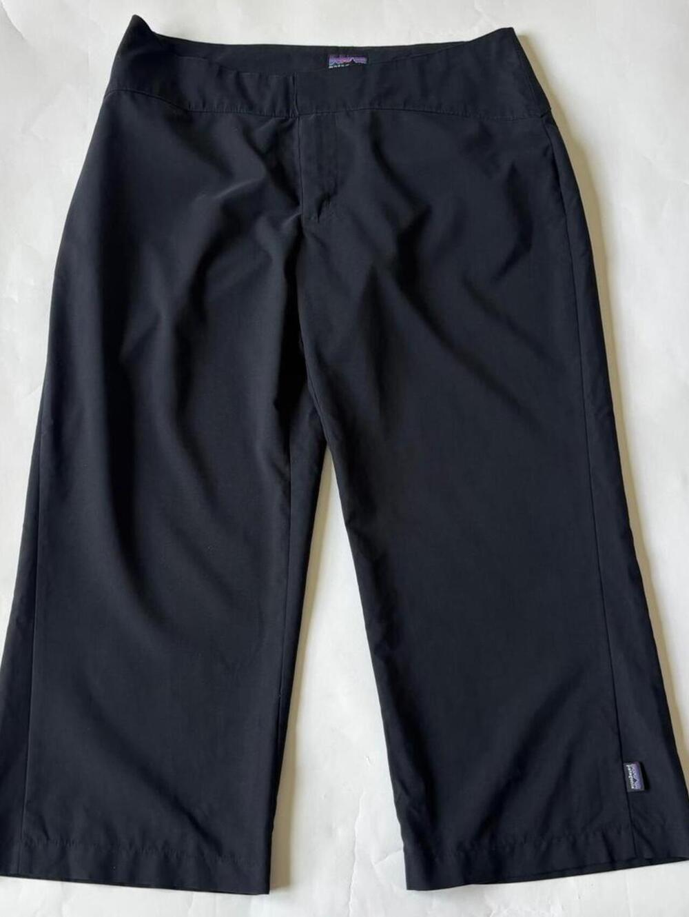 PATAGONIA BLACK WIDE LEG CROPPED PANTS 10 - Picture 6 of 8